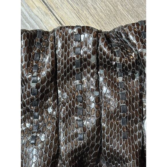 Brighton Breelan Python Snake Embossed Leather Handbag Purse Hobo Brown Grey - Picture 6 of 16